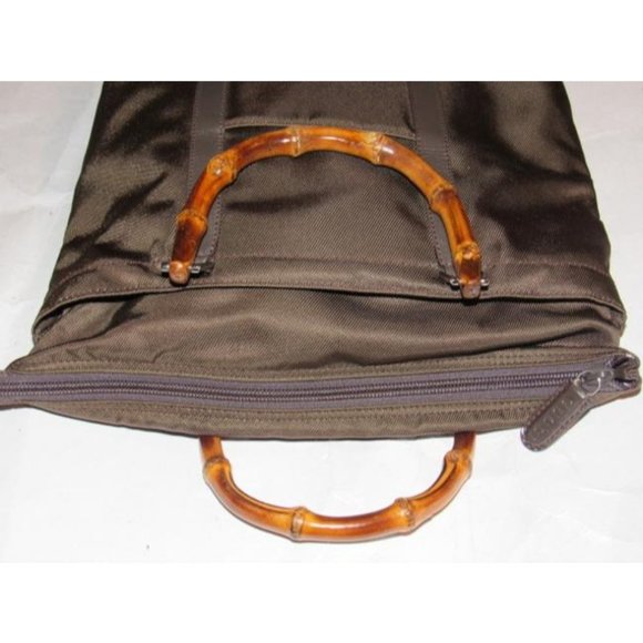 Gucci Burgundy Brown Top Handle Tote Shopper Canvas and Leather - Picture 5 of 12